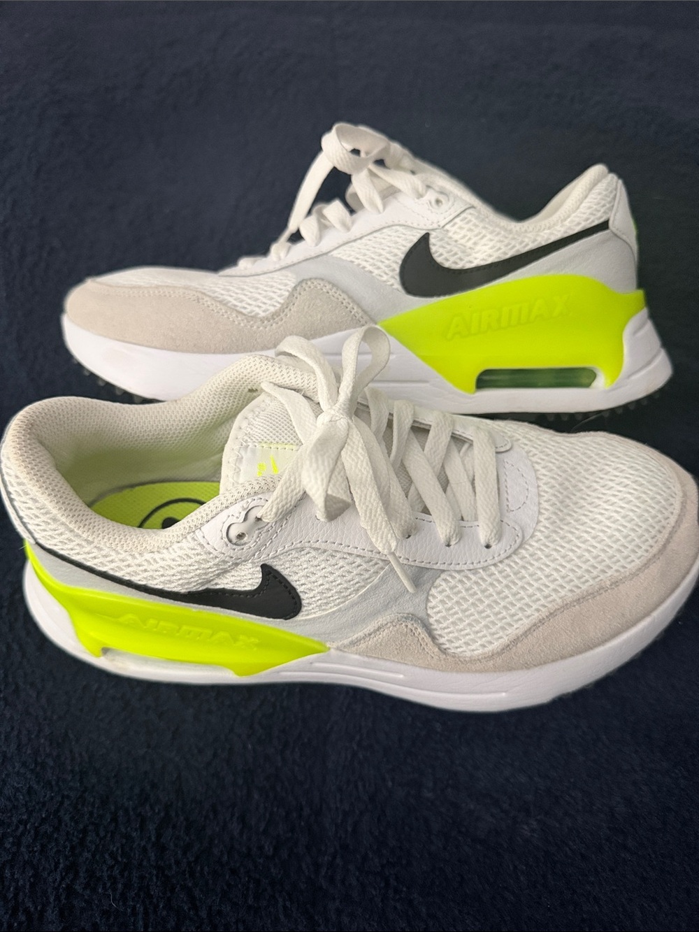 Nike White, Neon Yellow & Black Women’s Air Max Style Sneakers